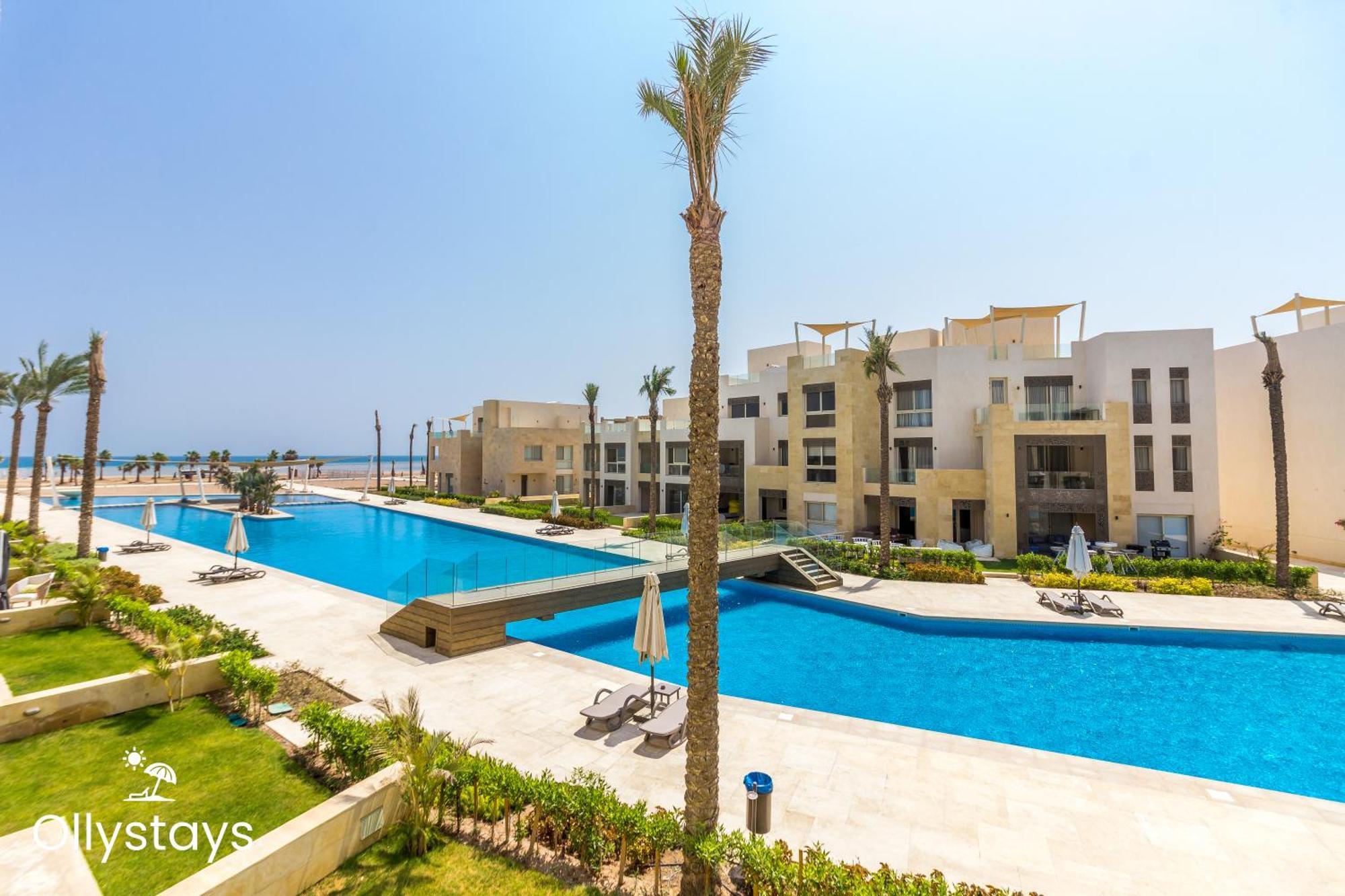 Ollystays Mangroovy Seaview 1Br Beach And Pool Free Access Hurgada Dış mekan fotoğraf